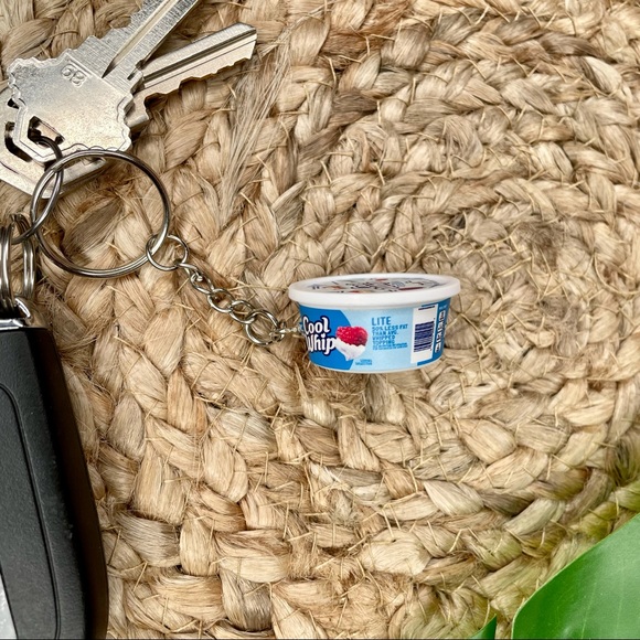 Cool Whip Lite Keychain | Handmade | Mini Brands | Quirky | Fun | NWOT - Picture 9 of 15
